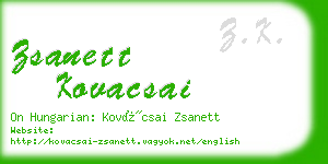 zsanett kovacsai business card